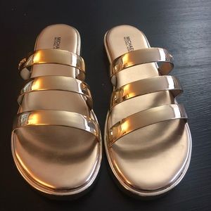 Michael Kors gold sandals